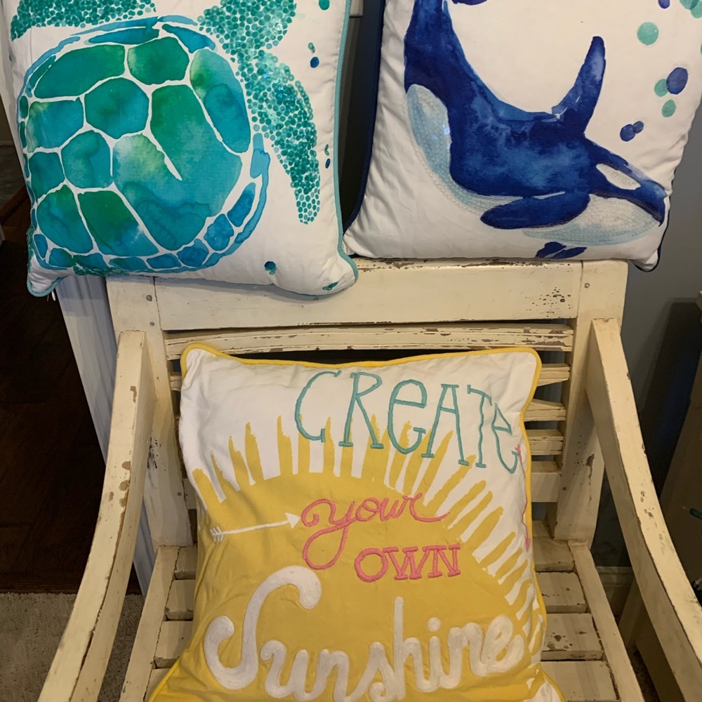 Pottery Barn Teen Sea Creature accent pillows.